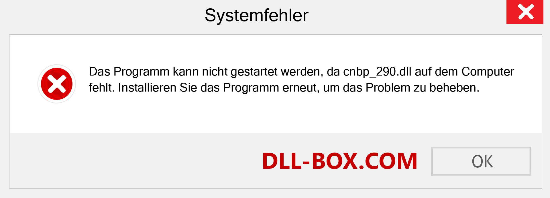 cnbp_290.dll-Datei fehlt?. Download für Windows 7, 8, 10 - Fix cnbp_290 dll Missing Error unter Windows, Fotos, Bildern