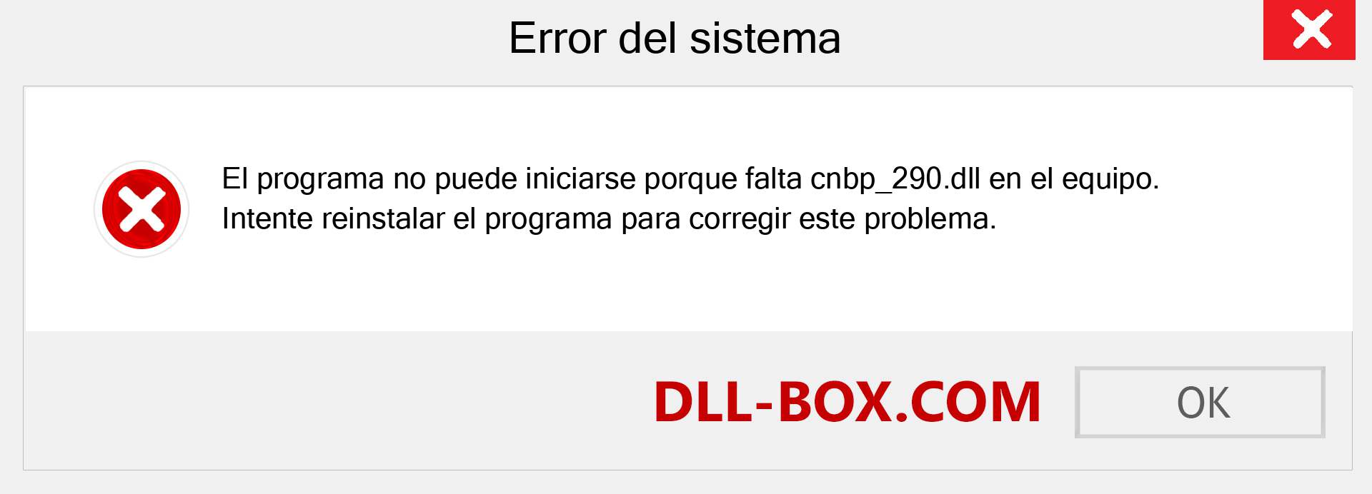 ¿Falta el archivo cnbp_290.dll ?. Descargar para Windows 7, 8, 10 - Corregir cnbp_290 dll Missing Error en Windows, fotos, imágenes