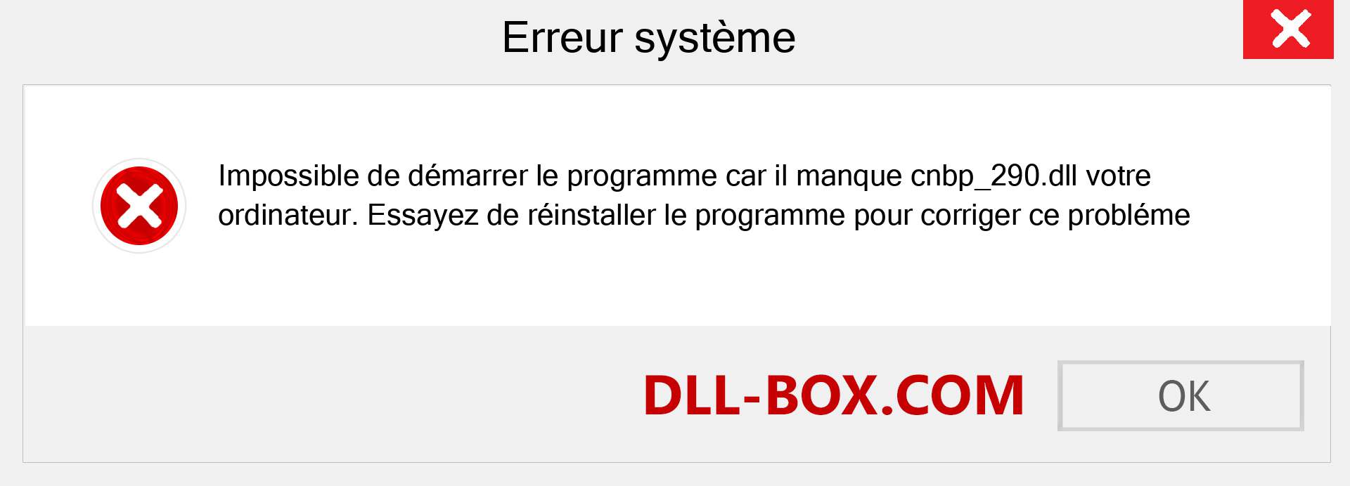 Le fichier cnbp_290.dll est manquant ?. Télécharger pour Windows 7, 8, 10 - Correction de l'erreur manquante cnbp_290 dll sur Windows, photos, images